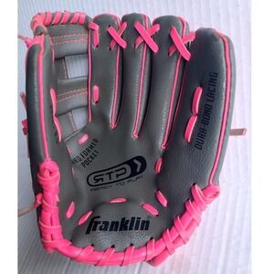 9.5" Kids Baseball Glove Left Handed Right Hand Throw 22703 PINK Grey Franklin
